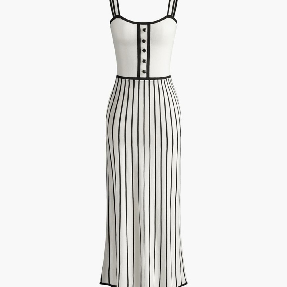 Black and White Striped Maxi Dress